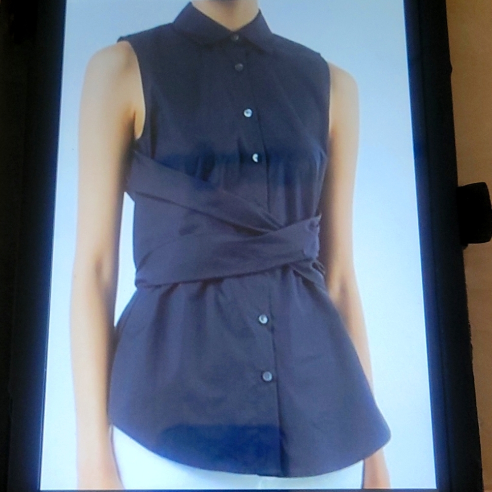 Derek Lam 10 Crosby Black cross strap top